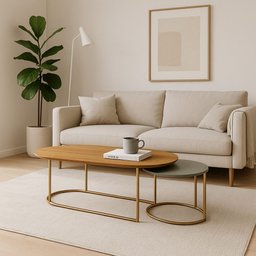 Mesa de Centro Pinifarina Maior Lâmina Natural de Madeira Pollo Decor - 5