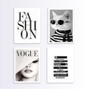 Ver imagem 2 de Kit 4 Quadros Moda Marcas Famosas 24x18cm:Madeira preta