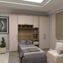 Ver imagem 1 de Quarto de Solteiro com Guarda Roupas e Mesa de Cabeceira Paris Luciane Móveis