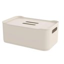 Ver imagem 2 de Cesto Pequeno Organizador 1,75l com Tampa Coza Fit Plástico Light Bege Empilhável