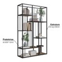 Ver mais imagens de Kit 2 Estantes Multiuso de Livros Industrial Aço 202CMX144CM Málaga Yescasa Marrom