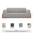 Ver imagem 6 de Kit 02 Poltronas e 01 Sofá Bloom 180cm 02 Lugares com Pés de Madeira Bouclê Cinza - Desk Design