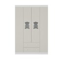 Ver imagem 7 de Guarda-roupa Infantil 122cm com Vidro 4 Portas e 2 Gavetas Teddy Multimóveis Mp4488 Branco/off