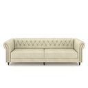 Ver imagem 6 de Conjunto de Sofá Sala de Estar Stanford Chesterfield 2 e 3 Lugares 200cm/240cm Pés Madeira Couro Off