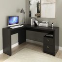 Ver imagem 2 de Mesa para Escritório com 2 Gavetas Me4129 Preto Tecnomobili