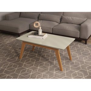 Mesa de Centro Pr Estilo Retrô com Tampo de 25mm Cor Off White Pt