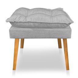 Kit Poltrona Decorativa e Puff Opala Luxo Linho Cinza Dal Poz Estofados - 6