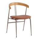 Ver imagem 5 de Cadeira Mesa Jantar Estofada Industrial Encosto Curvado 2 Un Cor:caramelo com Champagne