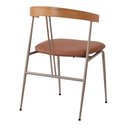 Ver imagem 7 de Cadeira Mesa Jantar Estofada Industrial Encosto Curvado 2 Un Cor:caramelo com Champagne