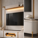 Ver imagem 3 de Conjunto Juquehy Rack Painel Tv Sala Estar com Led Orgânico Mdf:cinamomo/off White
