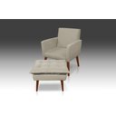 Ver imagem 1 de Kit Poltrona Nina Com Puff Opala Suede Bege - Pandora Decor - Casa Da Poltrona