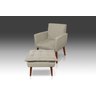 Kit Poltrona Nina Com Puff Opala Suede Bege - Pandora Decor - Casa Da Poltrona - 1