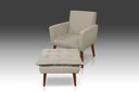 Ver imagem 1 de Kit Poltrona Nina Com Puff Opala Suede Bege - Pandora Decor - Casa Da Poltrona