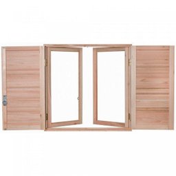 Janela de Madeira Veneziana 100x120cm Com Caixilho 12cm   EWK 140 Rondosul - 2