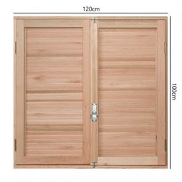 Janela de Madeira Veneziana 100x120cm Com Caixilho 12cm   EWK 140 Rondosul - 4