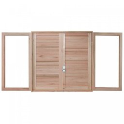 Janela de Madeira Veneziana 100x120cm Com Caixilho 12cm   EWK 140 Rondosul - 3