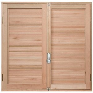 Janela de Madeira Veneziana 120x120cm com Caixilho 12cm Ewk 140 Rondosul