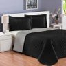 Kit Cobre Leito Casal Pati Preto e Cinza Premium - 1