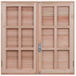 Janela de Madeira Veneziana 100x80cm Com Caixilho 12cm   EWK 150 Rondosul - 1