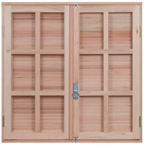 Janela de Madeira Veneziana 100x80cm Com Caixilho 12cm   EWK 150 Rondosul