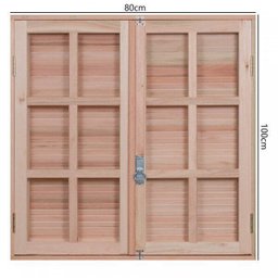 Janela de Madeira Veneziana 100x80cm Com Caixilho 12cm   EWK 150 Rondosul - 4