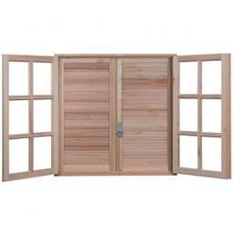 Janela de Madeira Veneziana 100x80cm Com Caixilho 12cm   EWK 150 Rondosul - 3
