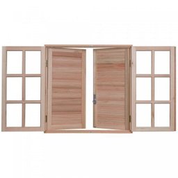Janela de Madeira Veneziana 100x80cm Com Caixilho 12cm   EWK 150 Rondosul - 2