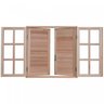 Janela de Madeira Veneziana 100x100cm com Caixilho 12cm Ewk 150 Rondosul - 2