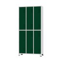 Ver imagem 1 de Armário Roupeiro de Aço para Vestiário 6 Portas Locker Verde Escura com Chave