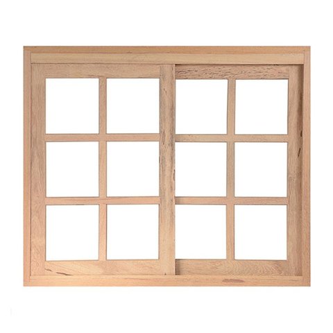 Janela de Madeira Vitro de Correr Quadriculado Reto 2 Folhas Cedro Arana Bat.14cm-1.20(l)x1.00(l)