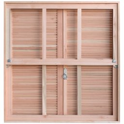 Janela de Madeira Veneziana 100x80cm Com Caixilho e Guilhotina EWK G990 Rondosul  - 1