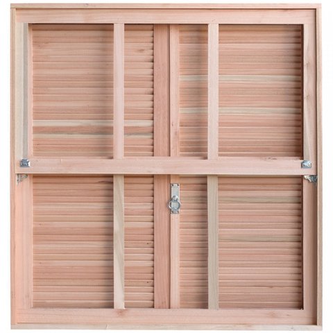 Janela de Madeira Veneziana 100x80cm com Caixilho e Guilhotina Ewk G990 Rondosul