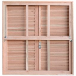 Janela de Madeira Veneziana 100x100cm Com Caixilho e Guilhotina EWK G990 Rondosul  - 1