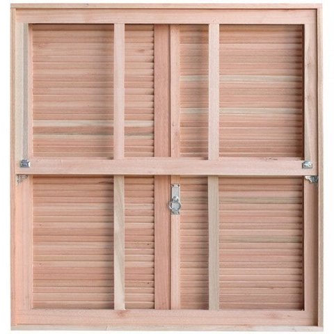 Janela de Madeira Veneziana 100x100cm com Caixilho e Guilhotina Ewk G990 Rondosul