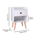 Ver imagem 5 de Mesa de Cabeceira Compacta Retrô Mudo Canto Cama Decore Quarto Com Gaveta-Varias Cores - Branco