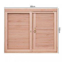 Janela de Madeira Veneziana 100x80cm Com Caixilho 12cm  EWK 200 Rondosul  - 4