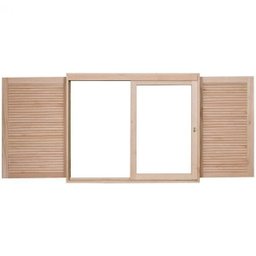 Janela de Madeira Veneziana 100x80cm Com Caixilho 12cm  EWK 200 Rondosul  - 2