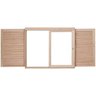 Janela de Madeira Veneziana 100x80cm Com Caixilho 12cm  EWK 200 Rondosul  - 2