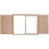 Janela de Madeira Veneziana 100x120cm Com Caixilho 12cm  EWK 200 Rondosul  - 2