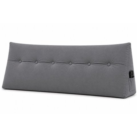 Almofada Decorativa Cabeceira Bella Encosto Apoio de Lombar 190cm King Suede Cinza - Monari Design