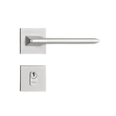 Ver imagem 1 de Fechadura Externa Pado Sara Quadrada 40mm Cromada Escovada Externa