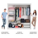 Ver imagem 5 de Guarda Roupa Casal Madesa Lyon 3 Portas de Correr 2 Gavetas - Branco/rustic