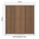 Ver imagem 4 de Guarda Roupa Casal Madesa Lyon 3 Portas de Correr 2 Gavetas - Branco/rustic