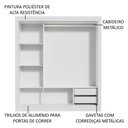 Ver imagem 6 de Guarda Roupa Casal Madesa Lyon 3 Portas de Correr 2 Gavetas - Branco/rustic
