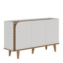 Ver imagem 4 de Sala de Jantar Jurerê com Cristaleira e Buffet Aparador Off White Matte/freijó - Colibri