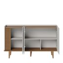 Ver imagem 5 de Sala de Jantar Jurerê com Cristaleira e Buffet Aparador Off White Matte/freijó - Colibri