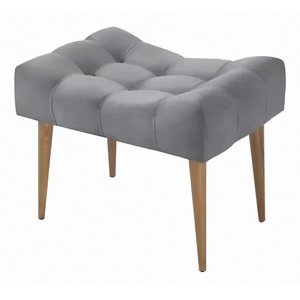 Puff Banqueta Retro:cinza Veludo