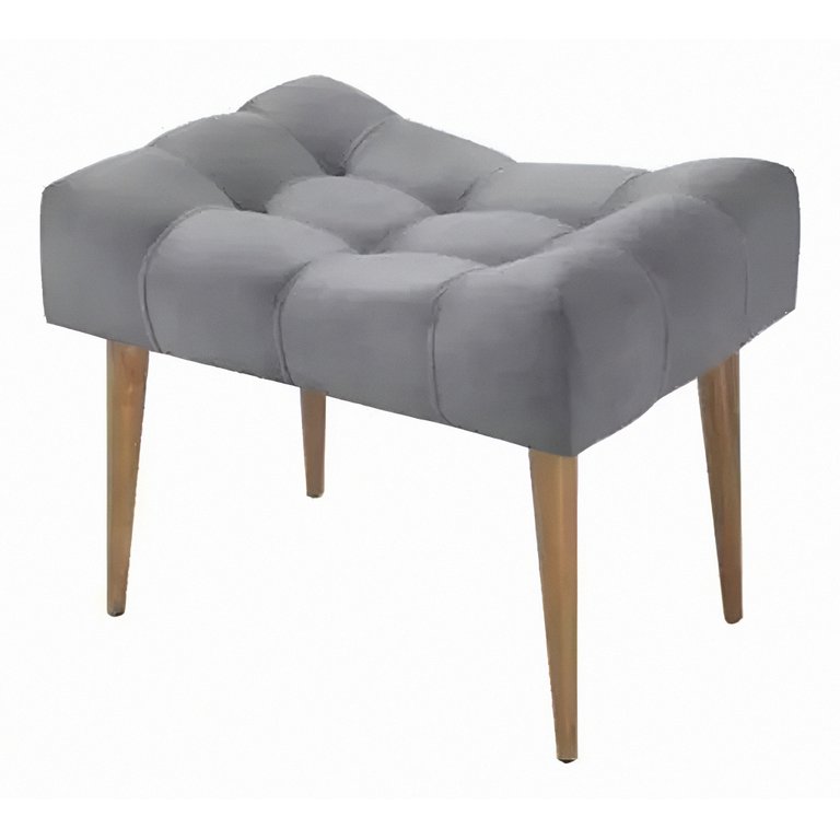 Puff Banqueta Retro:cinza Veludo