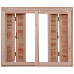 Janela de Madeira Veneziana 100x150cm Com Caixilho 12cm  EWK 260 Rondosul  - 2
