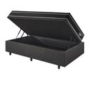 Ver imagem 4 de Base Box Baú 88x188 Linho Cinza com Colchão Gransleep Molas Verticoil